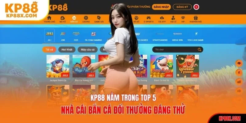 KP88 nằm trong top 5 nhà cái bắn cá đổi thưởng đáng thử