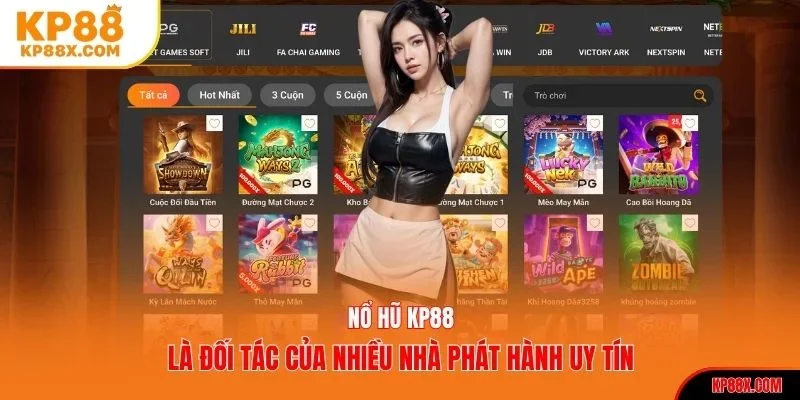 Nổ hũ KP88 là đối tác của nhiều nhà phát hành uy tín